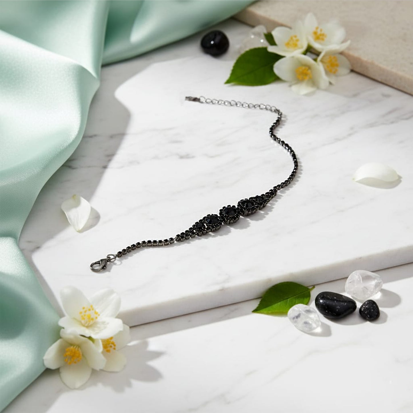 Black Rhinestone Luxury Set