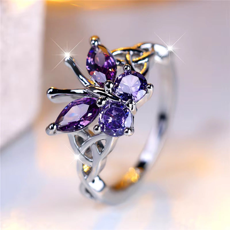 Charming Purple Zirconia Ring