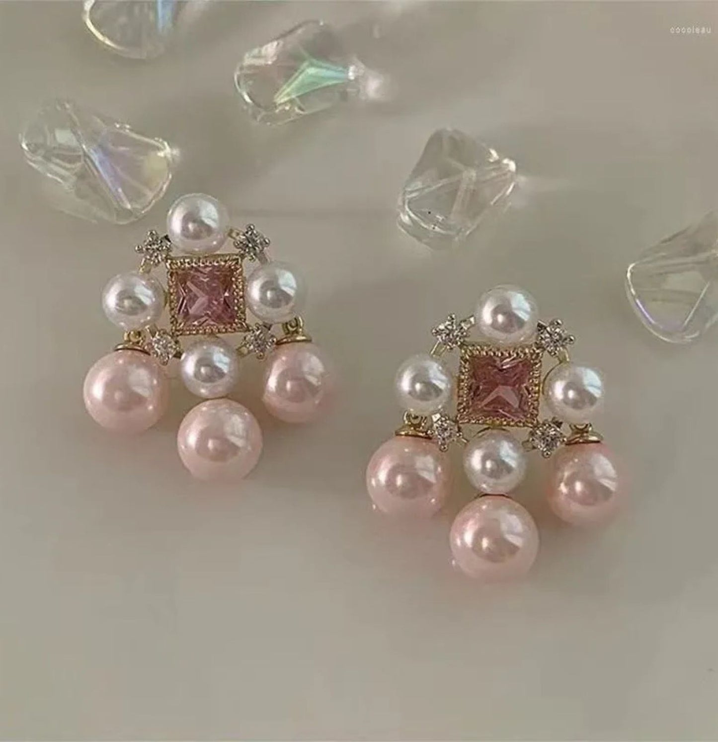 Zircon Pearl Earrings
