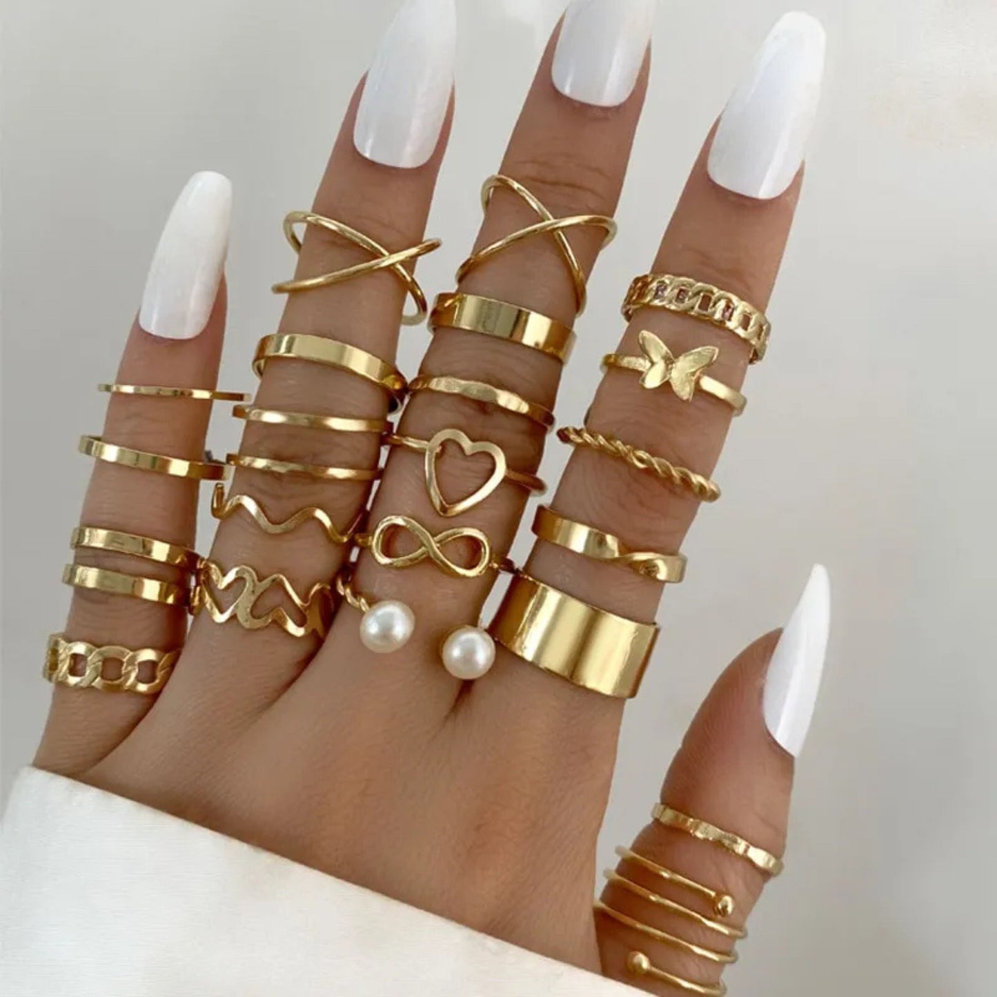 22pcs Trendy Rings