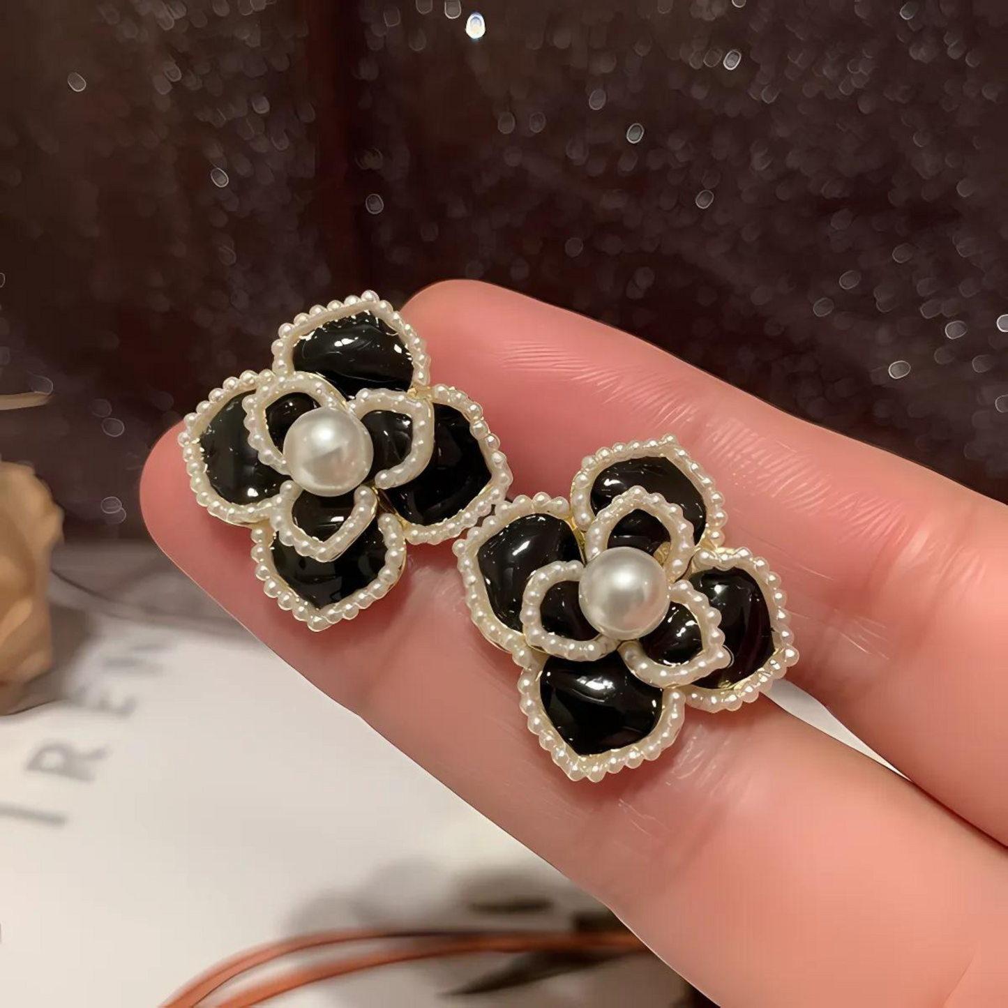 White Flower Earrings