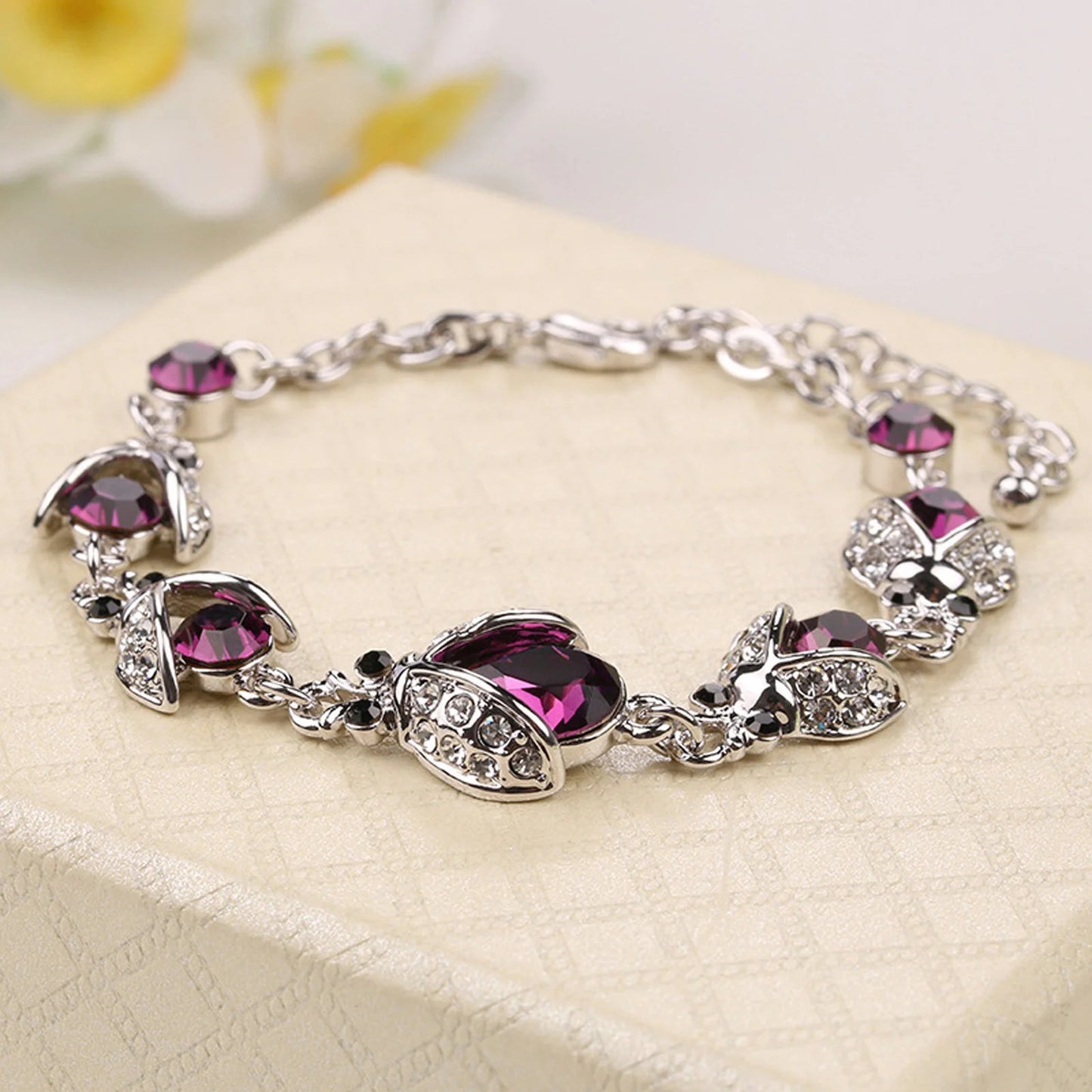 Gemstone Rose Bracelet