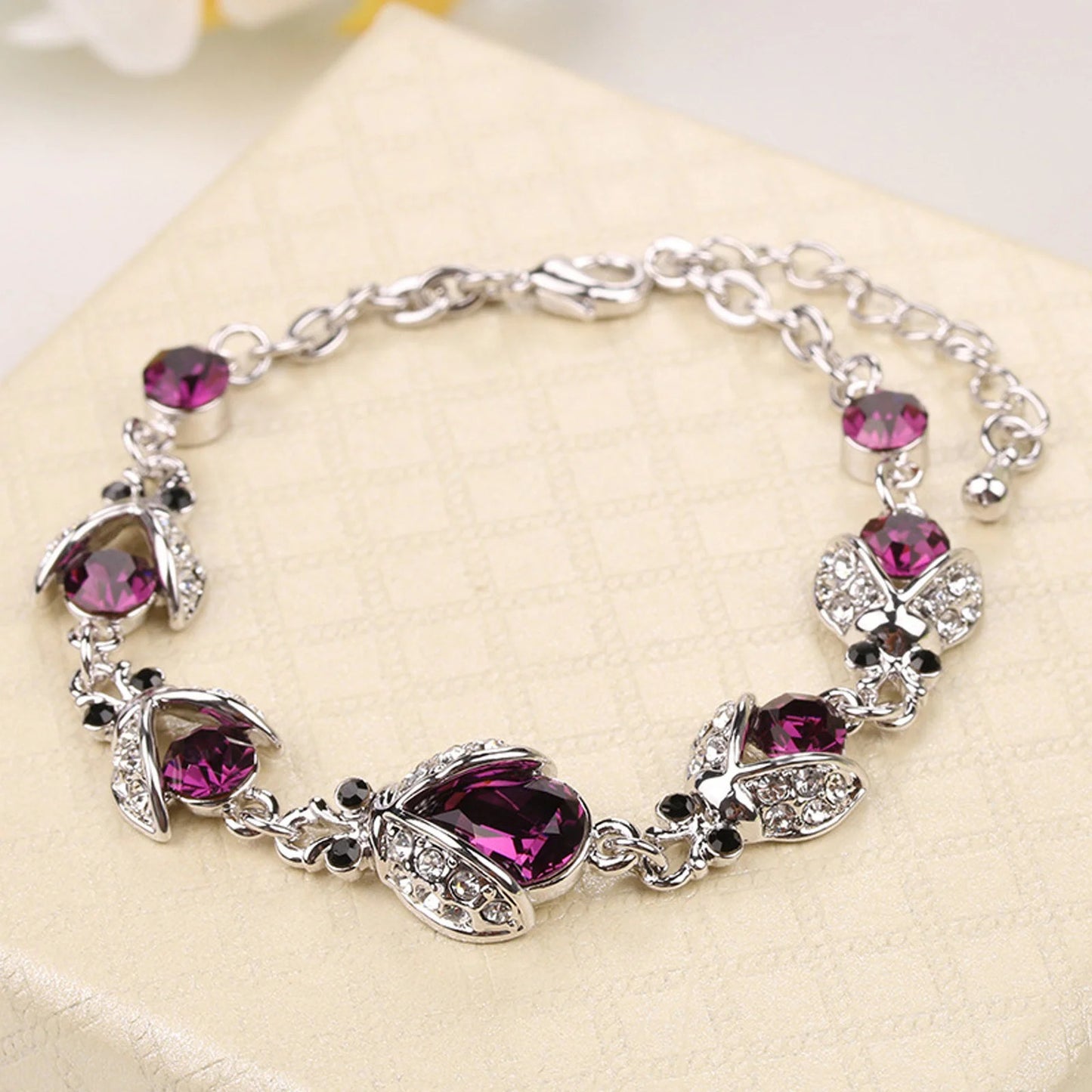 Gemstone Rose Bracelet