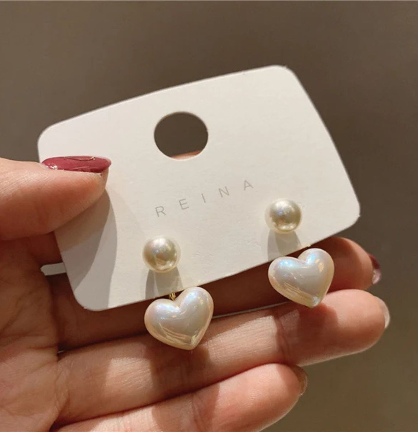 Heart Pearl Earrings