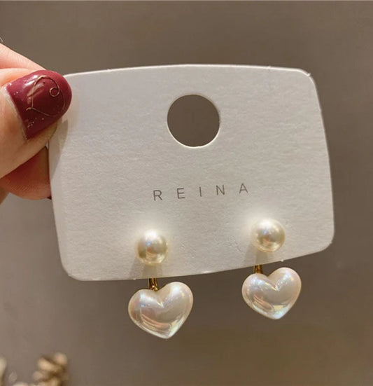 Heart Pearl Earrings