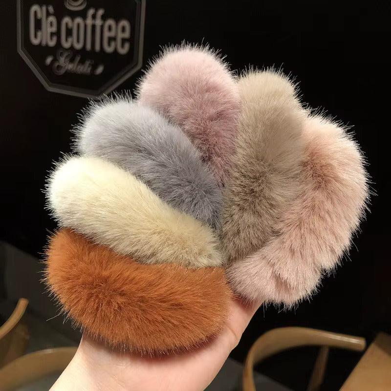 Pack of 6 Faux Fur Hair Scrunchies