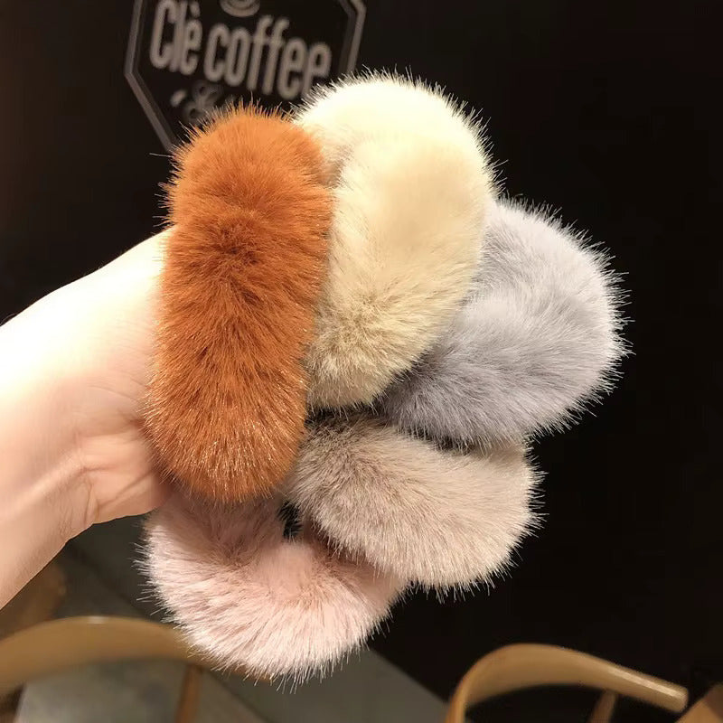 Pack of 6 Faux Fur Hair Scrunchies