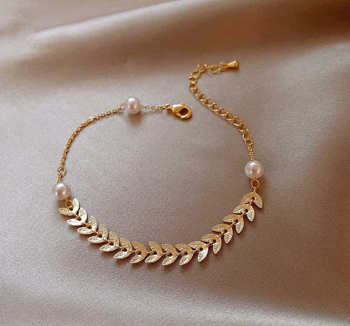 Leaves/Pearl Bracelet