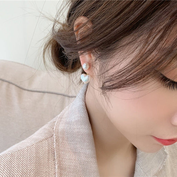 Heart Pearl Earrings