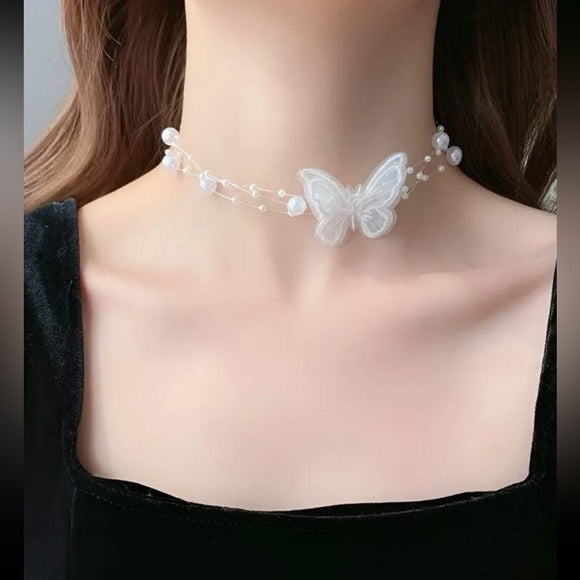 Pearl Butterfly Choker