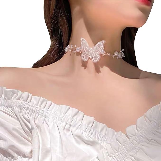 Pearl Butterfly Choker