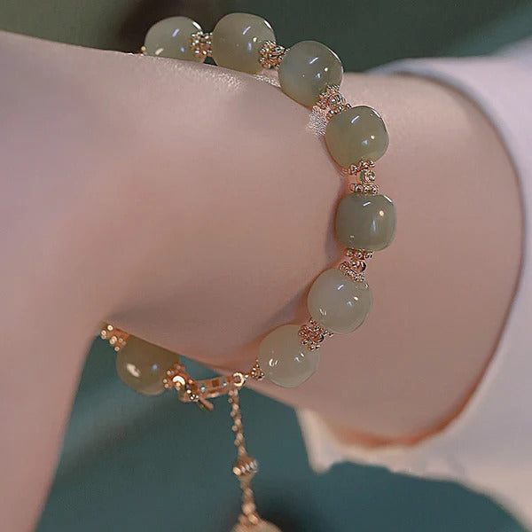 Green Jade Beaded Bracelet